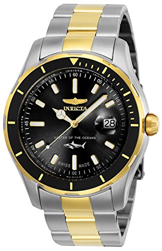 Invicta Men's 'Pro Diver' Quartz Stainless Steel Casual Watch, Color:Two Tone (Model: 25814)