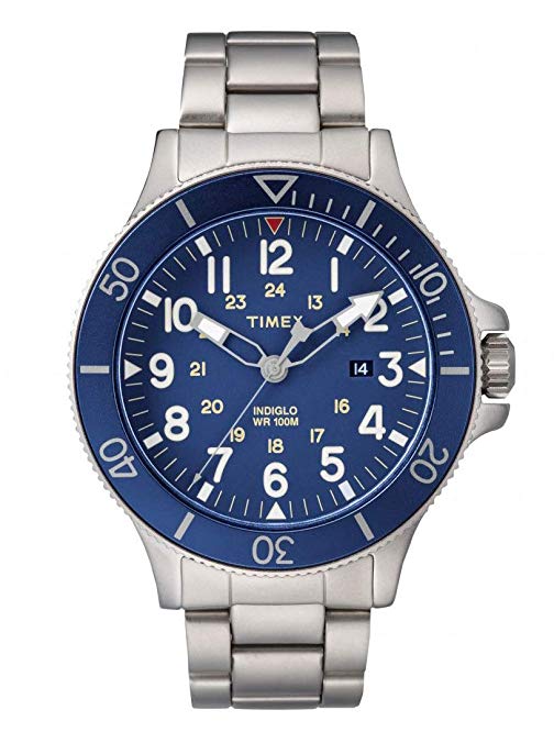 Timex Allied Coastline Silver Blue Stainless Steel Men's Watch 43MM