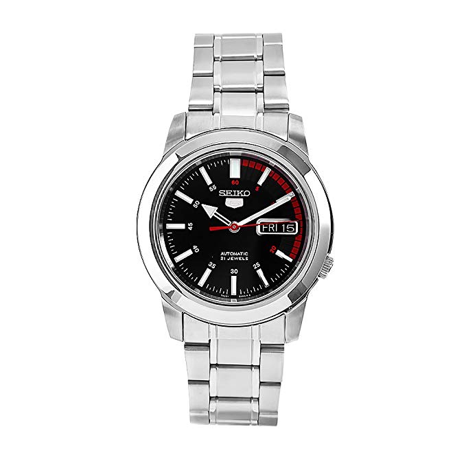 Seiko Men's SNKK31 5 Stainless Steel Black Dial Watch