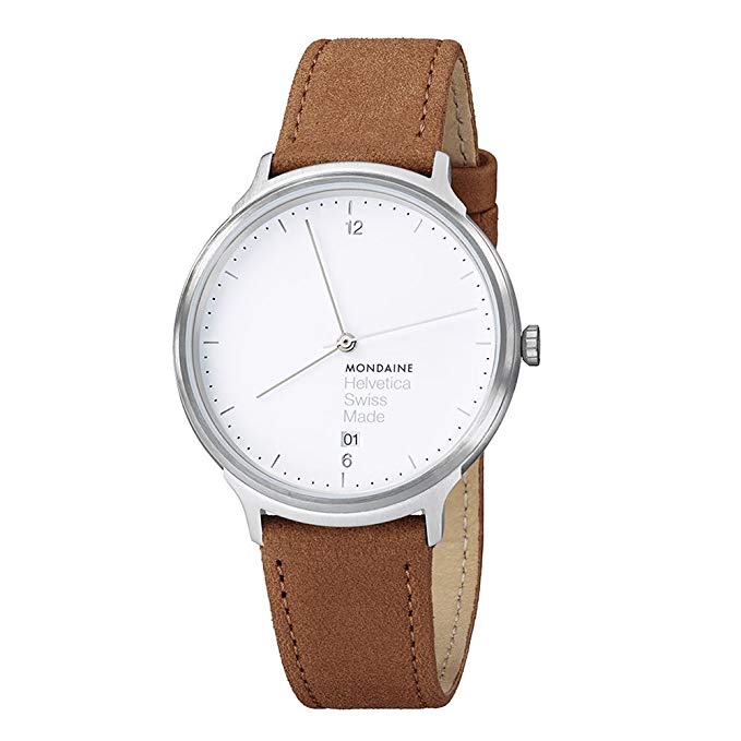 Mondaine Unisex MH1.L2210.LG Helvetica Analog Display Swiss Quartz Brown Watch