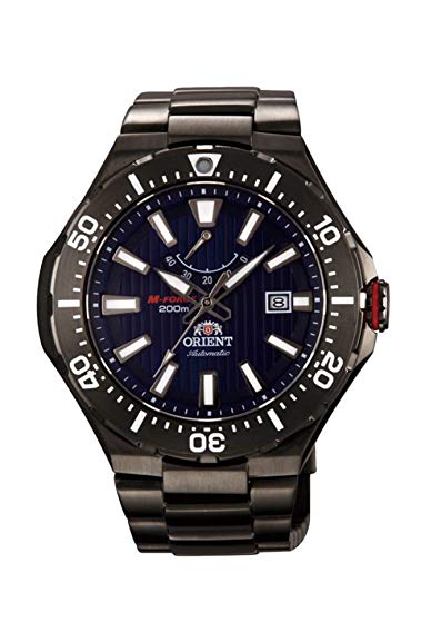 Orient #SEL07001D Men's M-Force Delta Black IP Stainless Steel Power Reserve Automatic Dive Watch