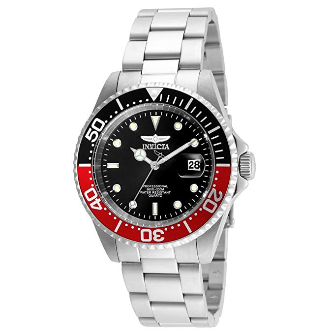Invicta 24945 Men's Pro Diver Black Dial Stainless Steel Bracelet Quartz Dive Watch