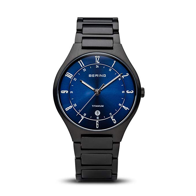 BERING Time 11739-727 Mens Titanium Collection Watch with Titanium Band and scratch resistant sapphire crystal. Designed in Denmark.