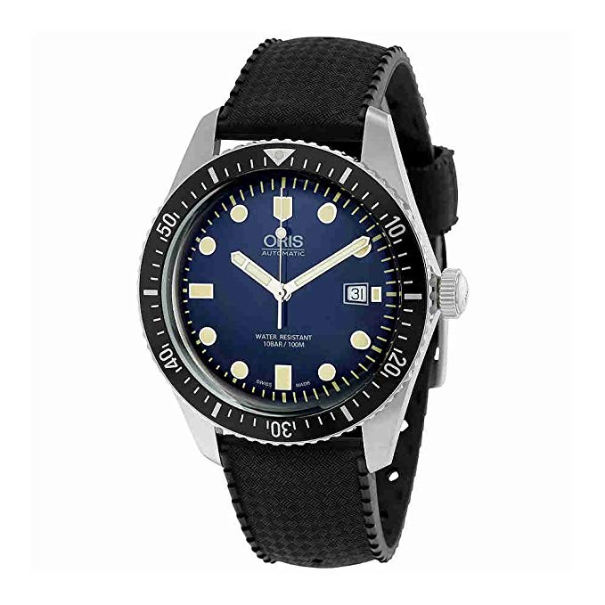 Oris Divers Sixty-Five Mens 42mm Blue Face Black Rubber Strap Automatic Swiss Watch 01 733 7720 4055-07 4 21 18