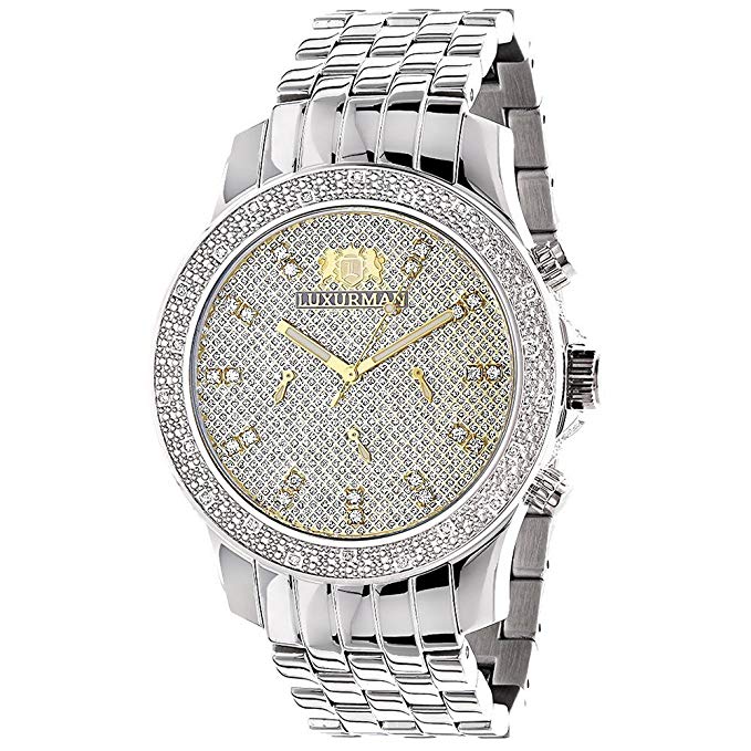 Luxurman Watches Mens Diamond Wristwatch 0.25ct