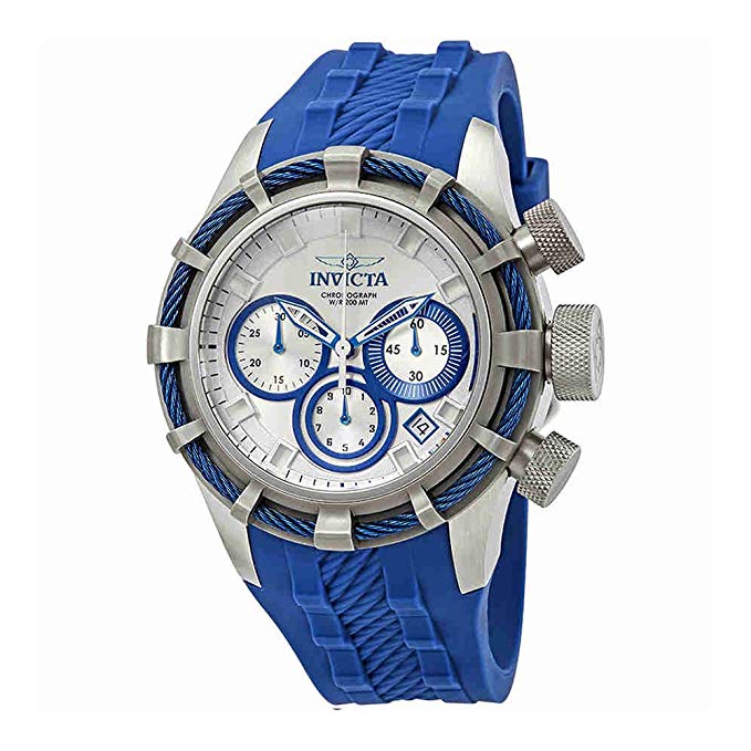 Invicta 50mm Bolt Quartz Chronograph Silicone Blue Strap Watch (22152)
