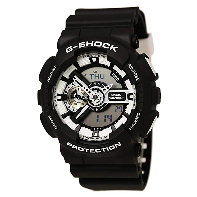 Casio G-Shock Black Dial Resin Quartz Men's Watch GA110BW-1A