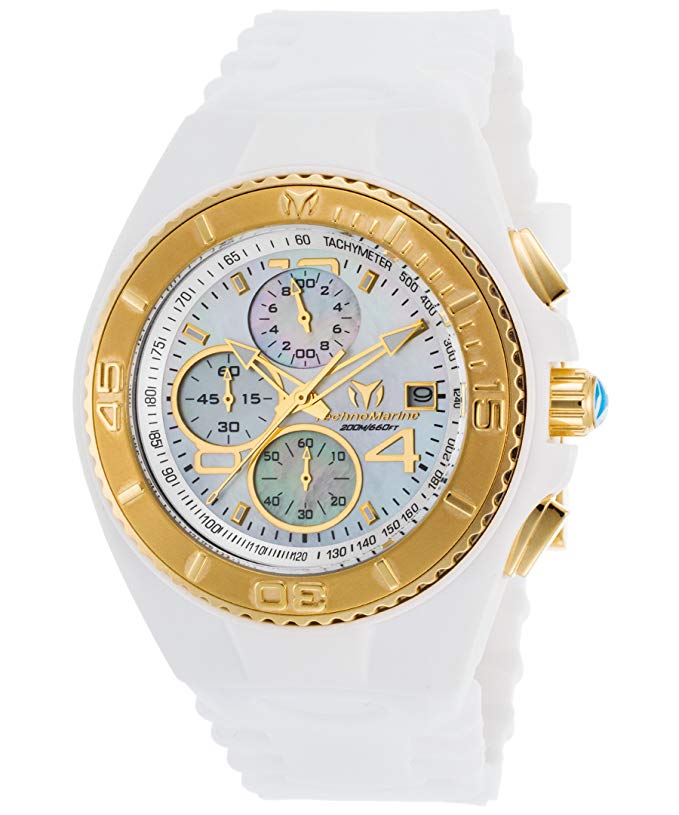 Technomarine Men's 'Cruise' Quartz Stainless Steel and Silicone Casual Watch, Color:White