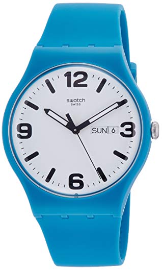 Swatch Costazzurra White Dial Blue Silicone Strap Men'S Watch Suos704