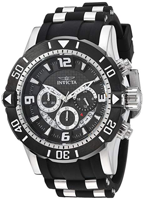 Invicta Men's 'Pro Diver' Quartz Stainless Steel and Polyurethane Diving Watch, Color:Black (Model: 23696)