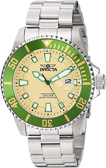 Invicta Men's 'Pro Diver' Quartz Stainless Steel Casual Watch, Color:Silver-Toned (Model: 90293)
