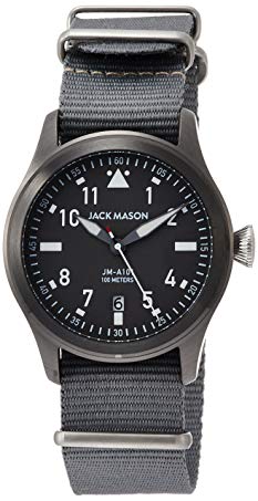 Jack Mason Men's Watch Aviator Grey NATO Strap JM-A101-208