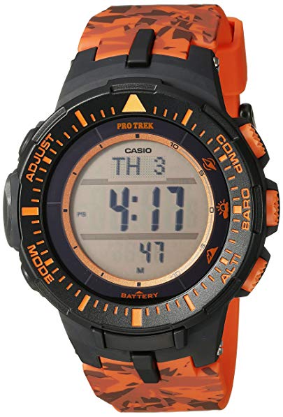 Casio Men's PRG-300CM-4CR Pro Trek Solar-Powered Watch with Orange Band