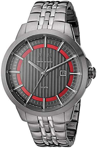 A|X Armani Exchange Brushed Stainless Steel Textured Dial Watch