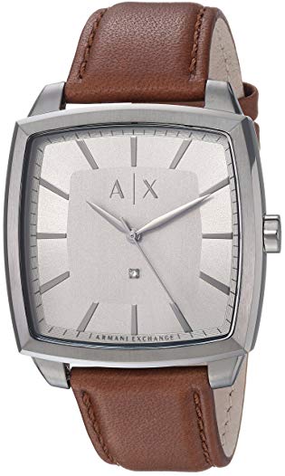 Armani Exchange Men's AX2363 Gunmetal Brown Leather Watch