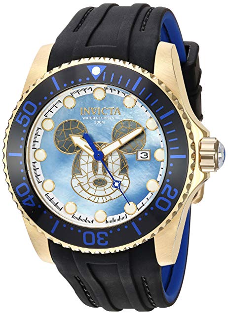 Invicta Men's 'Disney Limited Edition' Automatic Stainless Steel and Silicone Casual Watch, Color:Black (Model: 22751)
