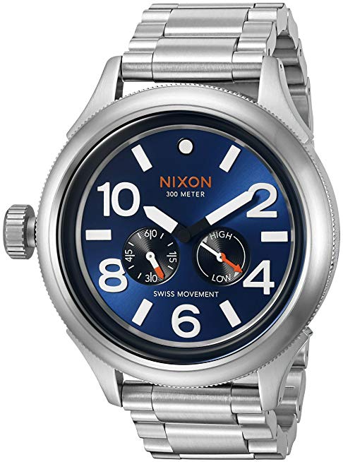 Nixon Men's 'October Tide' Quartz Metal and Stainless Steel Watch, Color:Silver-Toned (Model: A4741258-00)