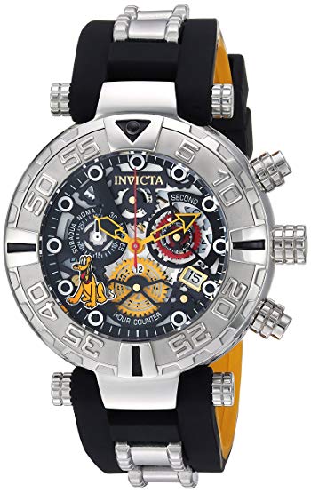 Invicta Men's 'Disney Limited Edition' Quartz Stainless Steel and Silicone Casual Watch, Color:Black (Model: 24517)