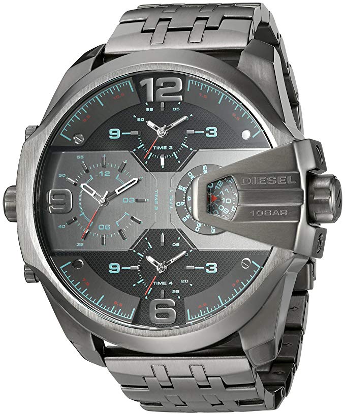 Diesel Men's 'Uber Chief' Quartz Stainless Steel Casual Watch, Color:Grey (Model: DZ7372)