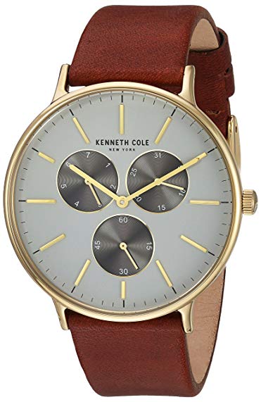 Kenneth Cole New York Men's Sport' Quartz Stainless Steel and Leather Dress Watch