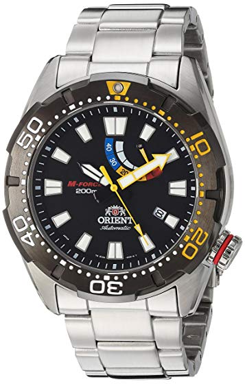 Orient Men's 'M-Force Bravo' Japanese Automatic Stainless Steel Diving Watch, Color:Silver-Toned (Model: SEL0A001B0)