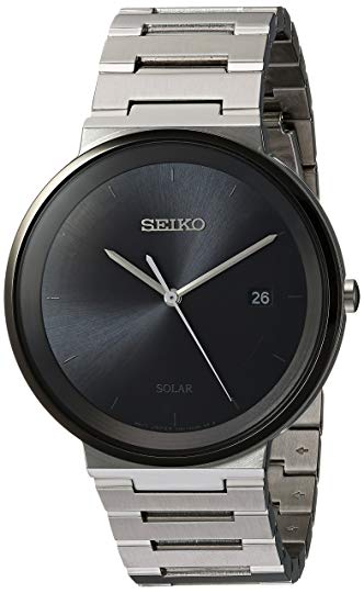 Seiko Mens Quartz Stainless Steel Dress Watch, Color:Silver-Toned (Model: SNE479)