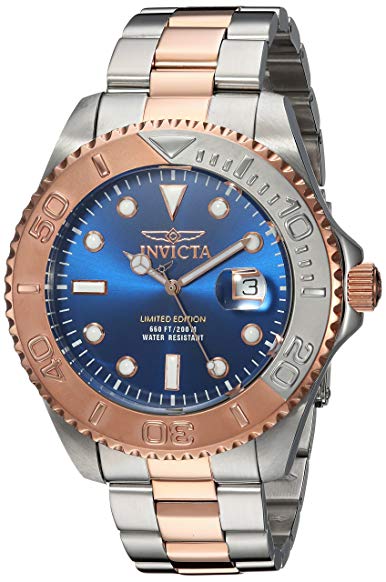 Invicta Men's 'Pro Diver' Quartz Stainless Steel Diving Watch, Color:Two Tone (Model: 24626)