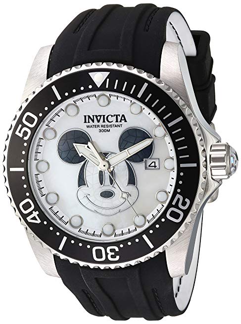 Invicta Men's 'Disney Limited Edition' Automatic Stainless Steel and Silicone Casual Watch, Color:Black (Model: 22748)