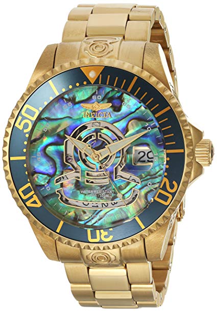 Invicta Men's 'Pro Diver' Automatic Stainless Steel Diving Watch, Color:Gold-Toned (Model: 23454)