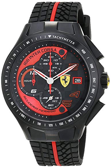 Scuderia Ferrari 0830077 Mens Race Day Chronograph Black Red Watch Review