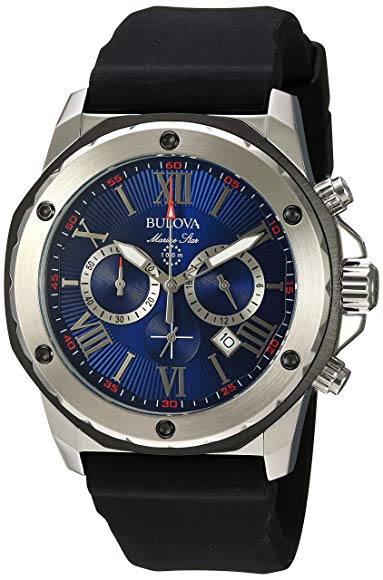 Bulova Men's 44mm Marine Star Black Strap Chronograph Watch Review